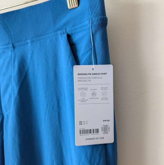 Athleta Brooklyn Ankle Pant Blue Pants 10P - Picture 2 of 5